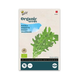 Økologiske rucolafrø til køkkenhaven Frøpose med økologiske rucolafrø fra Buzzy Seeds