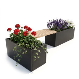 Plantekassesæt med bænk i sort - 120 x 40 & 80 x 40 cm Plantekassesæt med bænk i sort - 120 x 40 & 80 x 40 cm