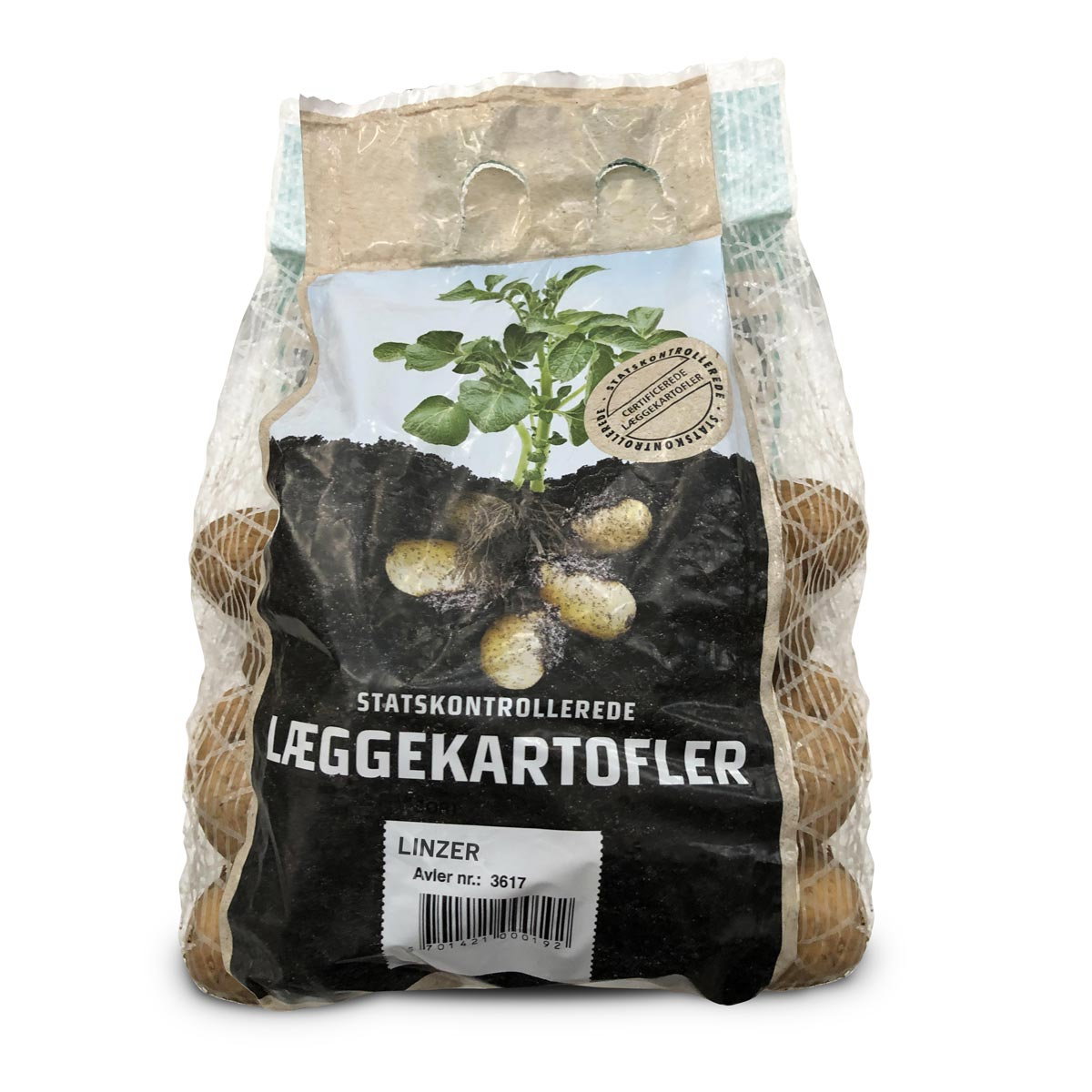 Pose med Linzer læggekartofler klar til plantning