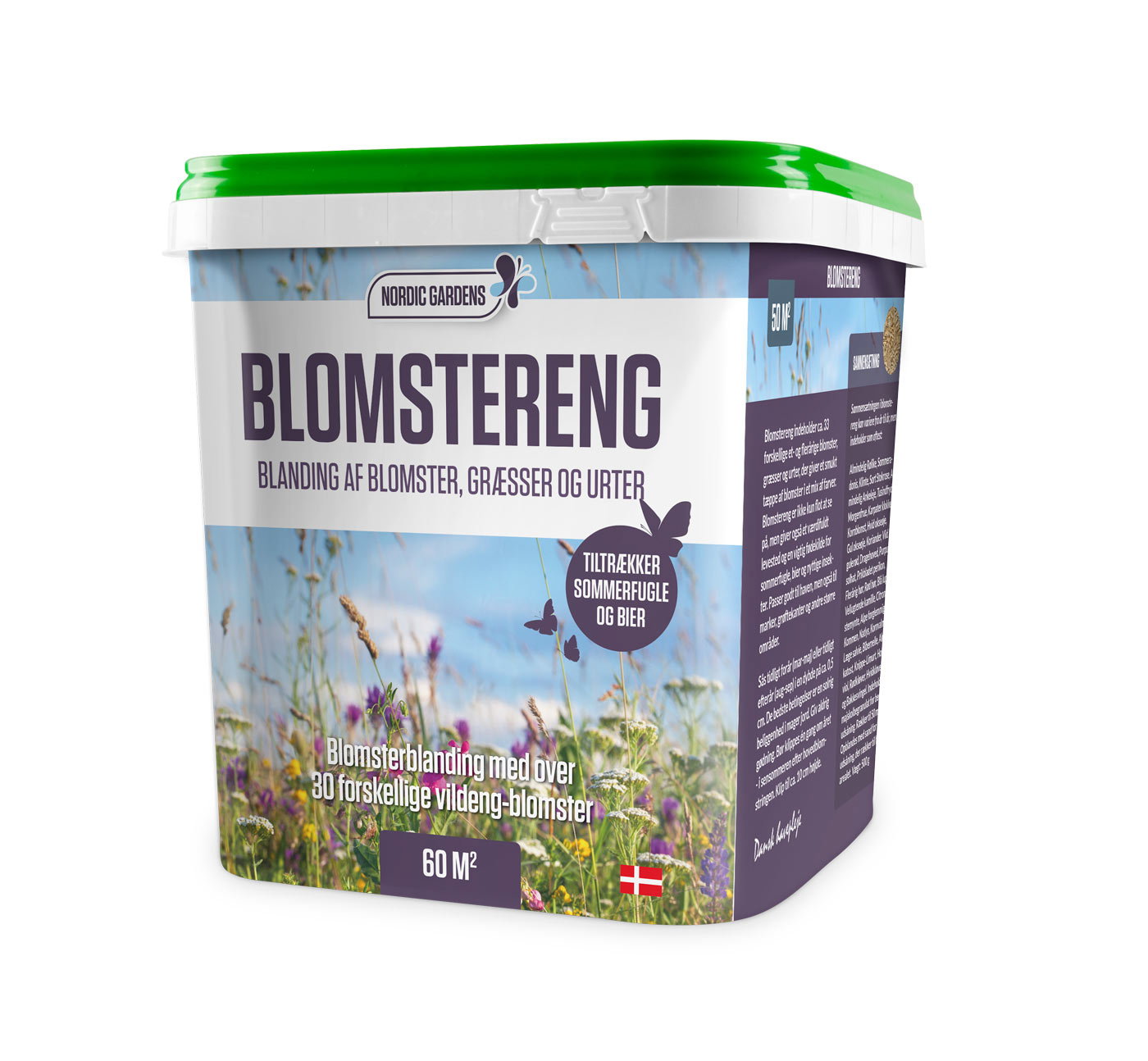 Spand med Nordic Gardens blomstereng frø til 60 m²