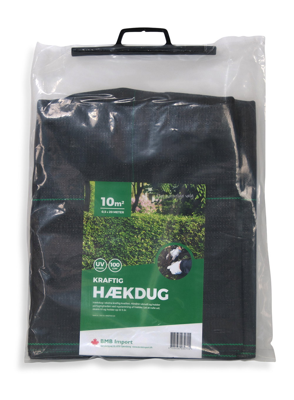 Pakke med kraftig sort hækdug 10 m²