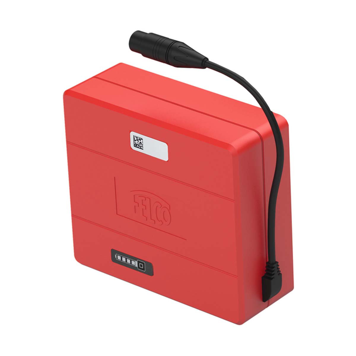 Rød FELCO batteripakke med kabel og LED indikator