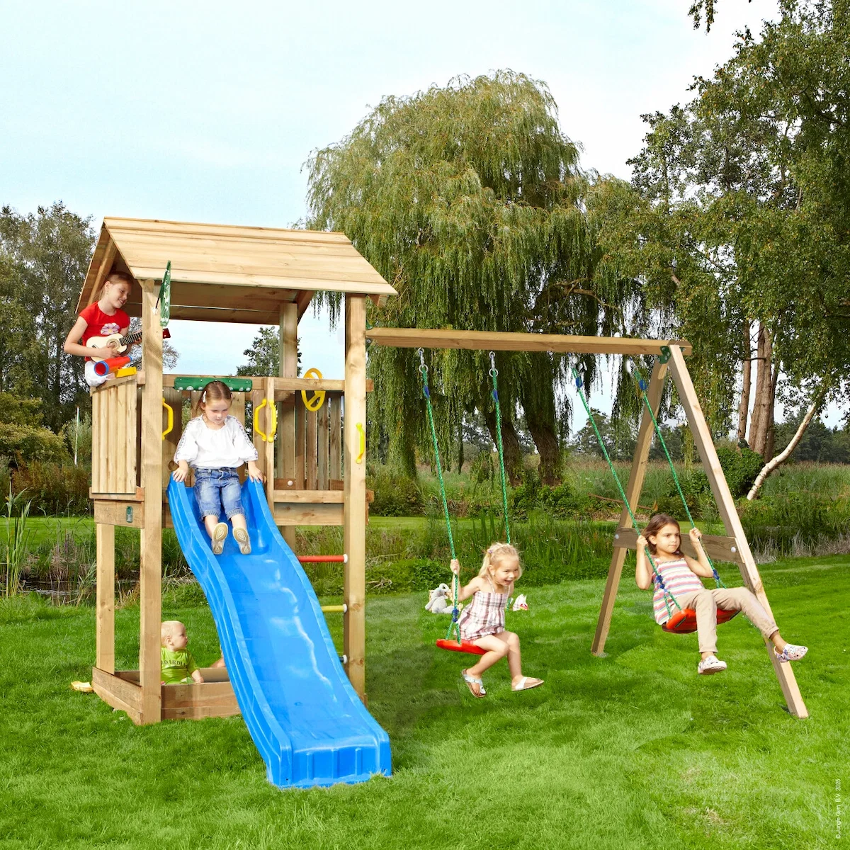Legetårn Jungle Gym Casa 2.1, m/2-Swing Module 220 ekskl. rutschebane Legetårn Jungle Gym Casa 2.1, m/2-Swing Module 220 ekskl. rutschebane