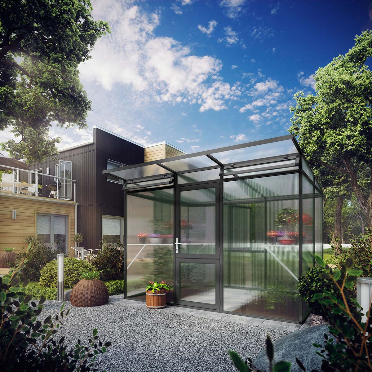 Drivhus - KGT Linea II, Antracitgrå - 6,06 m2