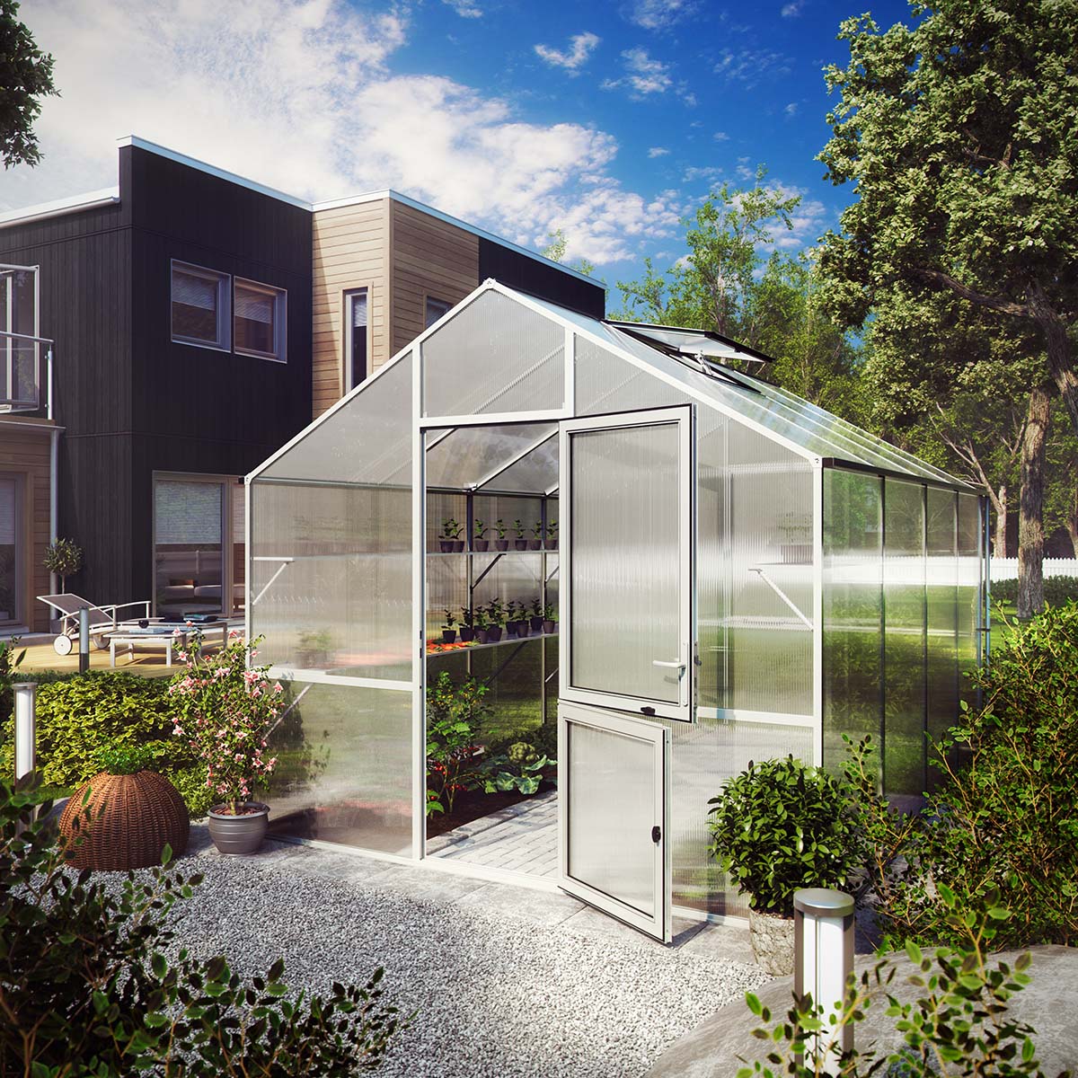 Drivhus - KGT Lilie IV, blank aluminium - 12,74 m2
