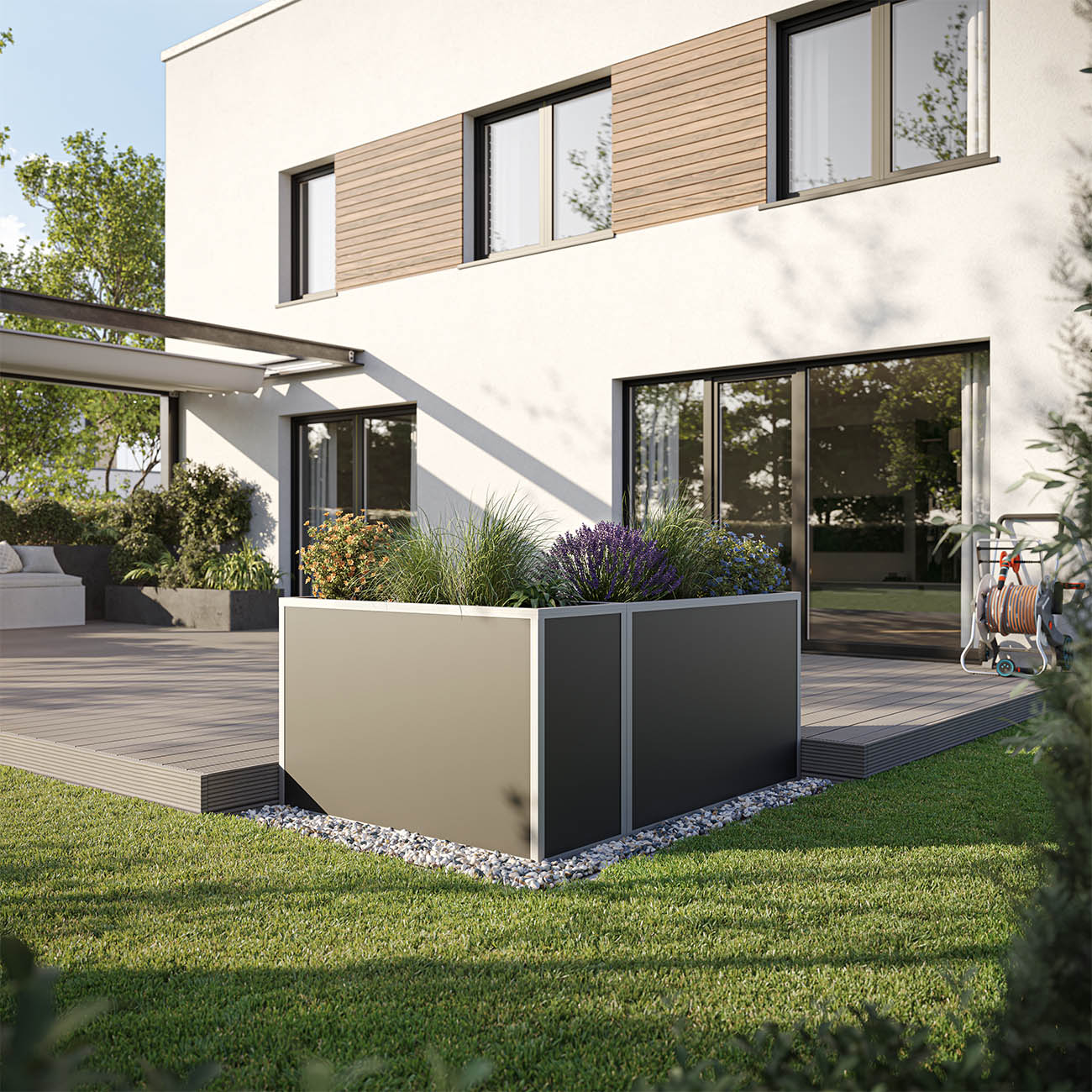 KGT 130 højbed i aluminium, 121 x 45 x 77 cm