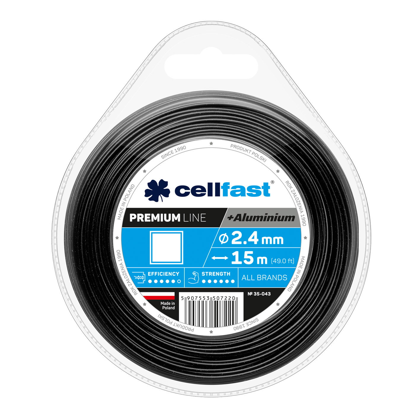 Cellfast Trimmersnor Ø2,4mm, 15 meter