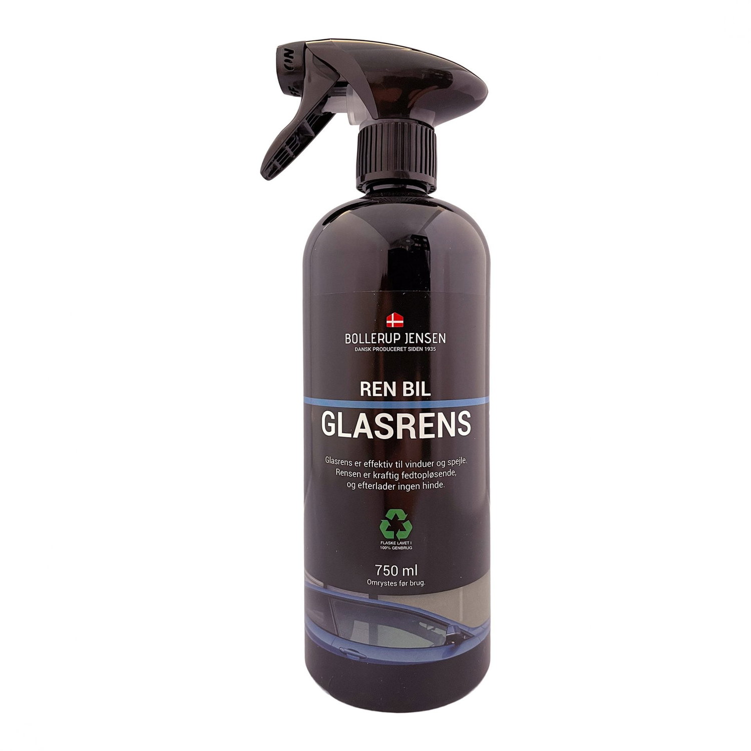Flaske med Bollerup Jensen Ren Bil glasrens 750 ml