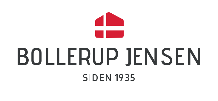 Bollerup Jensen logo med dansk flag og teksten "Siden 1935".