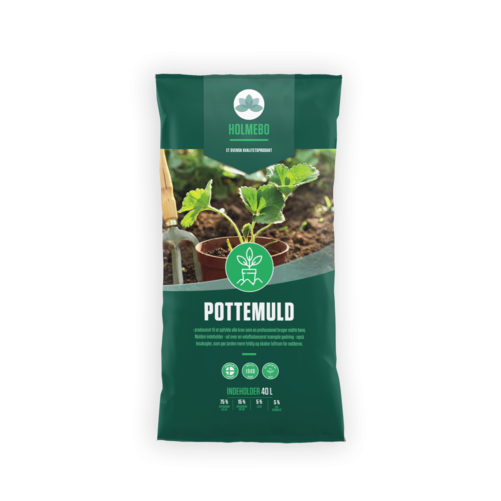 HOLMEBO pottemuld 40 liter til krukker og bede Grøn pose HOLMEBO pottemuld 40L til potter og have