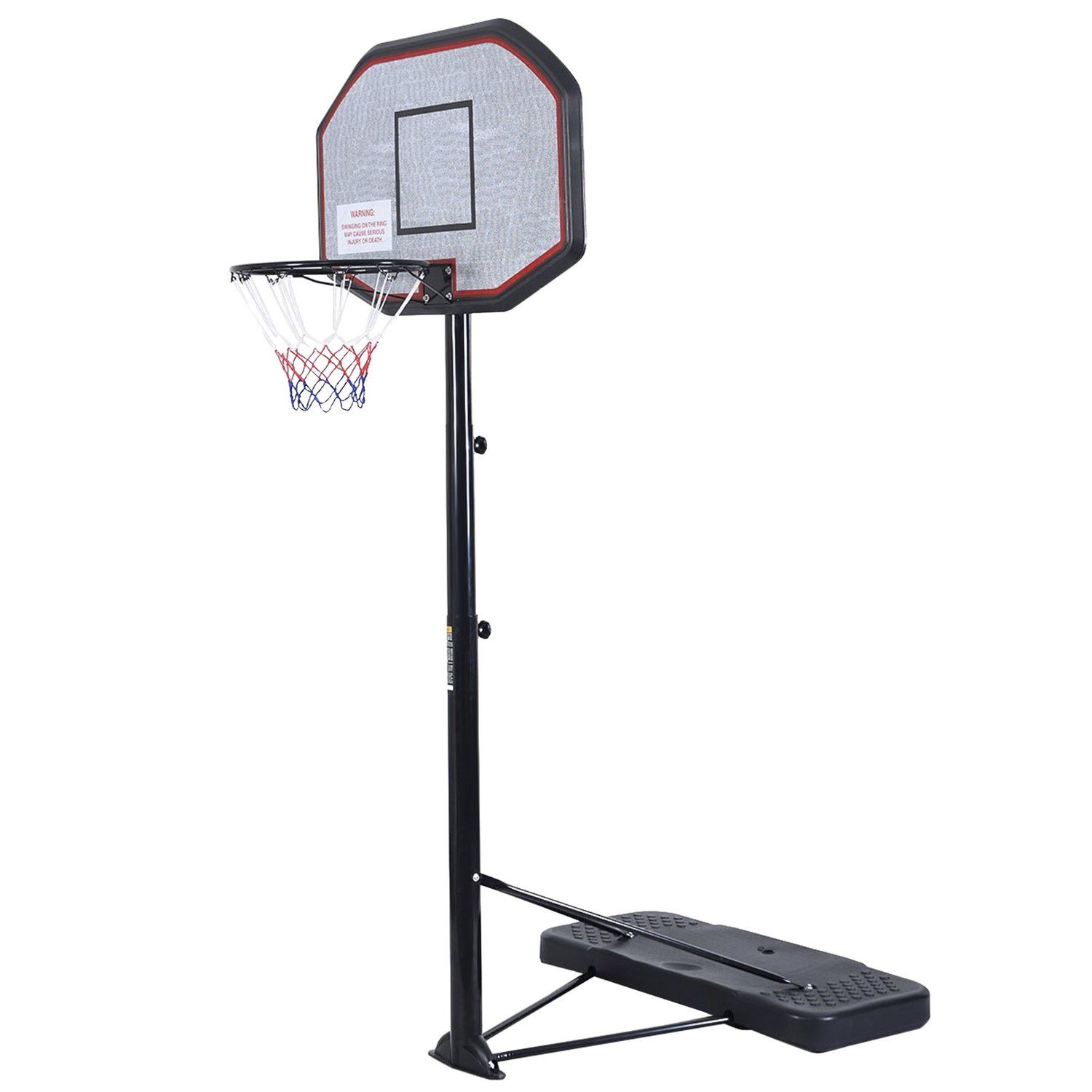 Justerbar flytbar basketballkurv med stander