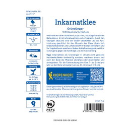Pakke med Blodkløver frø (25 m²) fra Kiepenkerl, Trifolium incarnatum med purpurrøde blomster, tiltrækker bier og sommerfugle, forbedrer jordstruktur og binder kvælstof som grøngødning