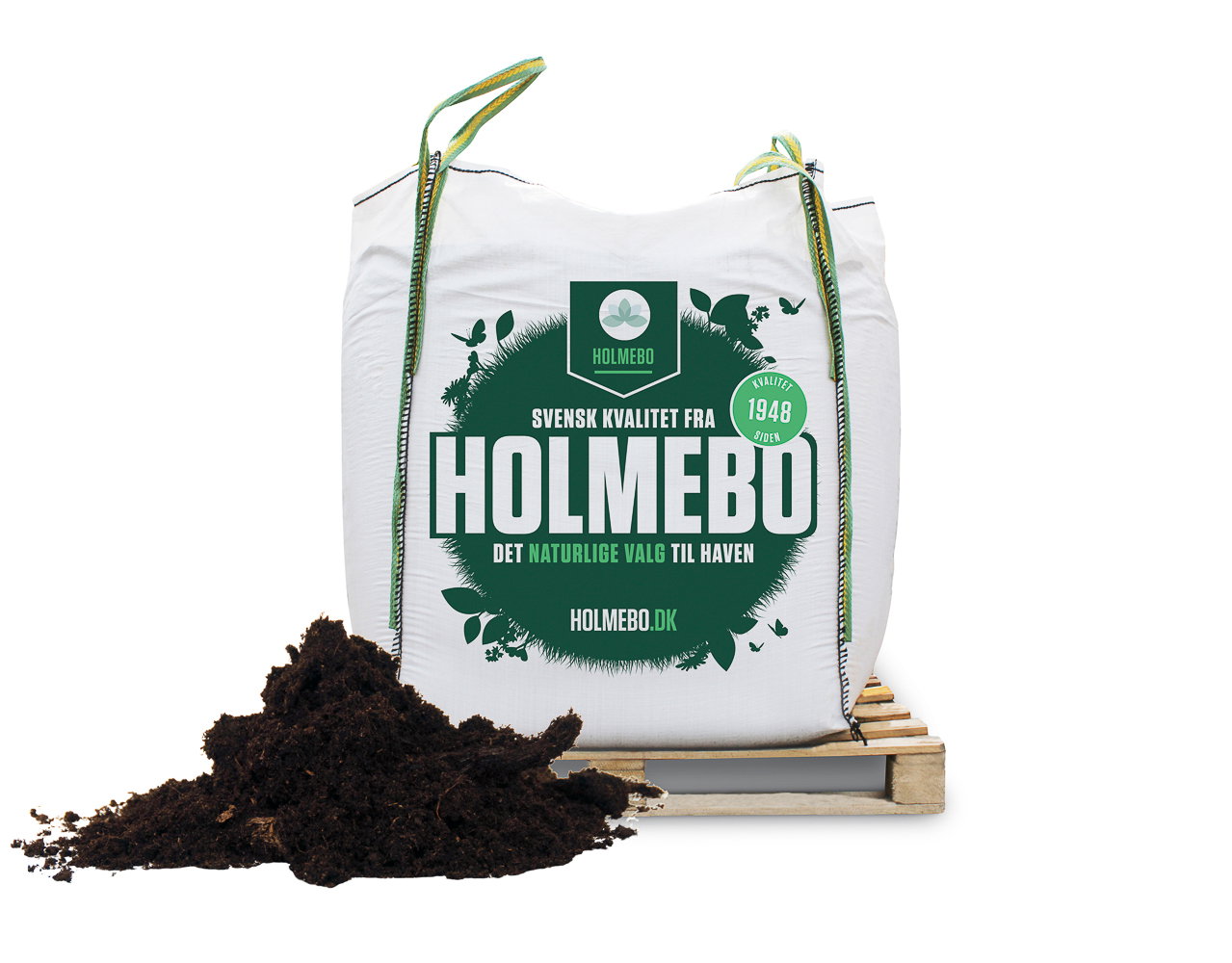 Stor Holmebo plantesæk med havejord på palle