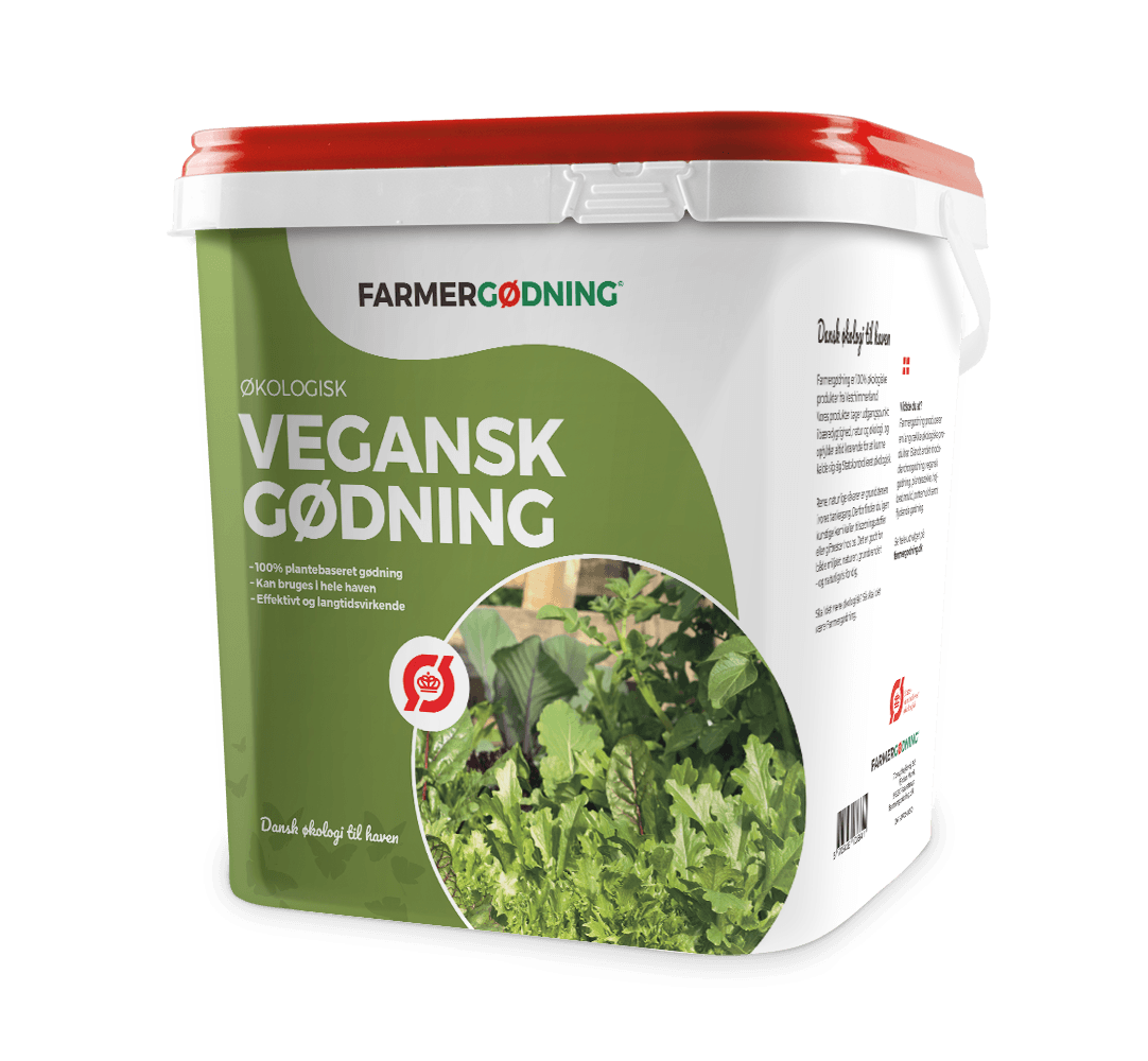 Spand med økologisk vegansk gødning fra Farmergødning