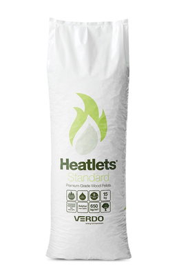 Heatlets Standard træpiller 15 kg Sæk med Heatlets Standard træpiller 15 kg