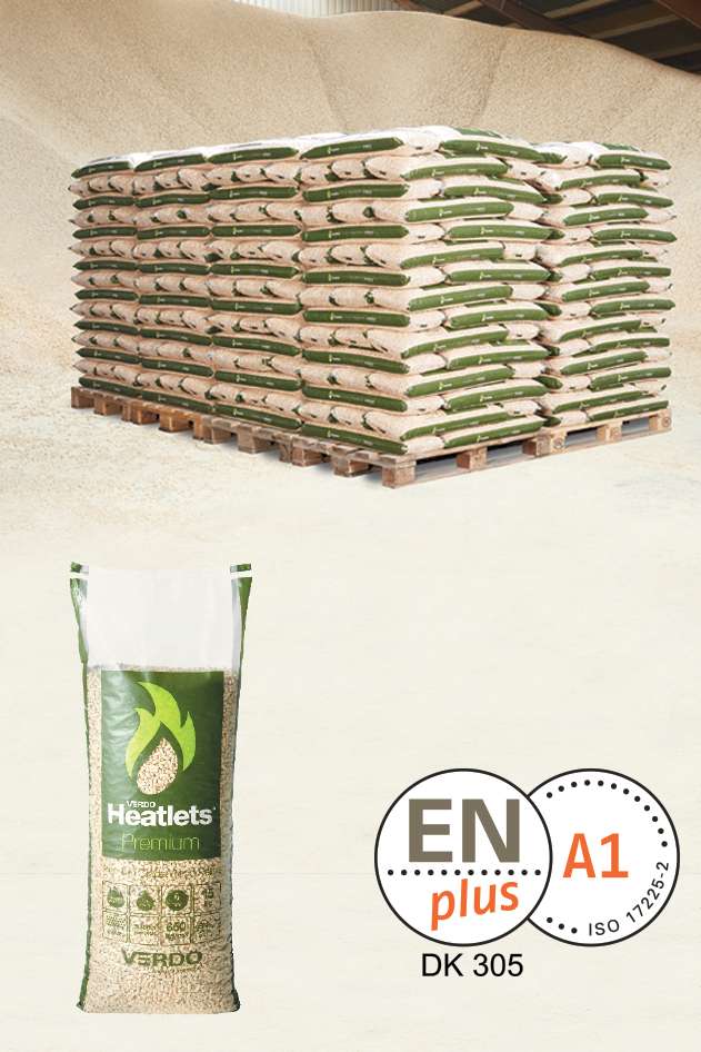Palle med Heatlets Premium træpiller ENplus A1