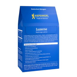 Kiepenkerl Lucerne frø (Medicago sativa) - til 100 m² | næringsrig grøngødning, insektplante og foder Blåt Kiepenkerl-pakke med lucerne (Medicago sativa) frø til 100 m² – proteinrigt fodder, kvælstofbindende bælgplante med dybe rødder, forbedrer jordstruktur, forebygger erosion og tiltrækker nyttedyr