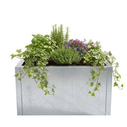 Plantekasse i galvaniseret stål - 40 x 40 x 25