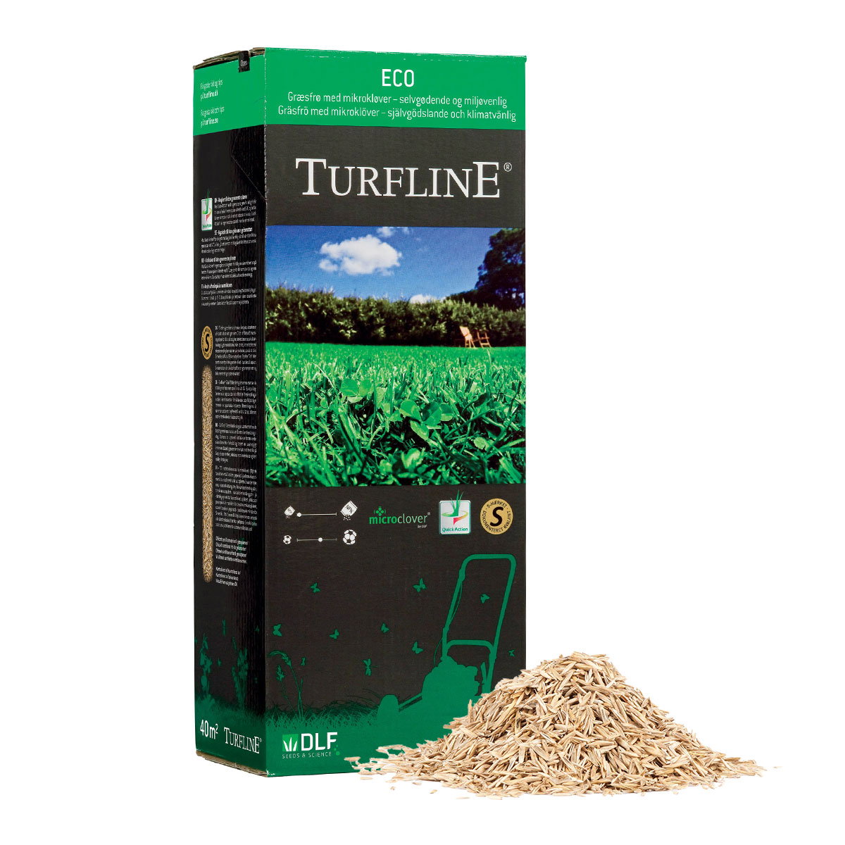 Pakke Turfline ECO græsfrø med mikrokløver og frø
