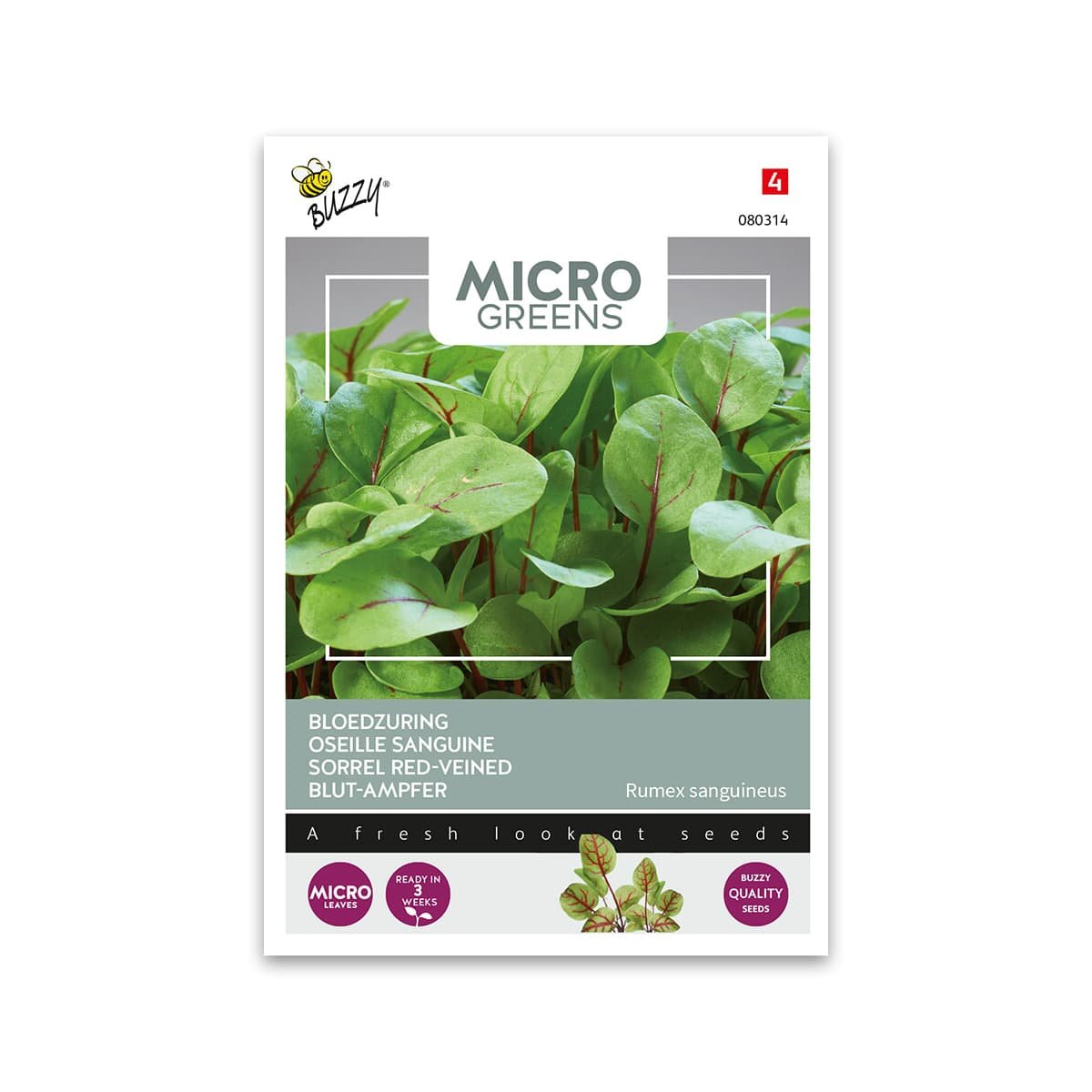 Pose med blodsyre microgreens frø, rødstribet syre