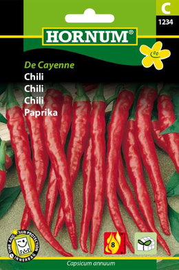 Hornum De Cayenne chili frø Frøpose med Hornum De Cayenne røde chilipebre