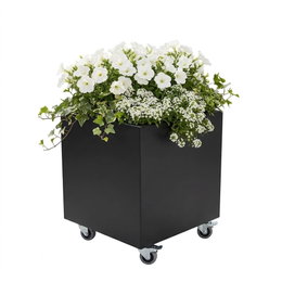 Sort plantekasse - 40 x 40 x 40 cm