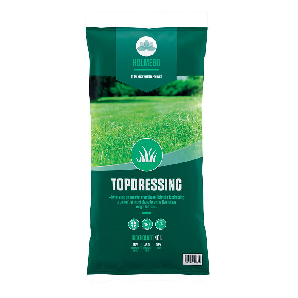 Grøn HOLMEBO topdressing 40L til forbedring af græsplæne