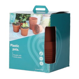 Soga plastpotter 12 stk 13 cm Pakke med 12 brune plastpotter 13 cm fra Soga