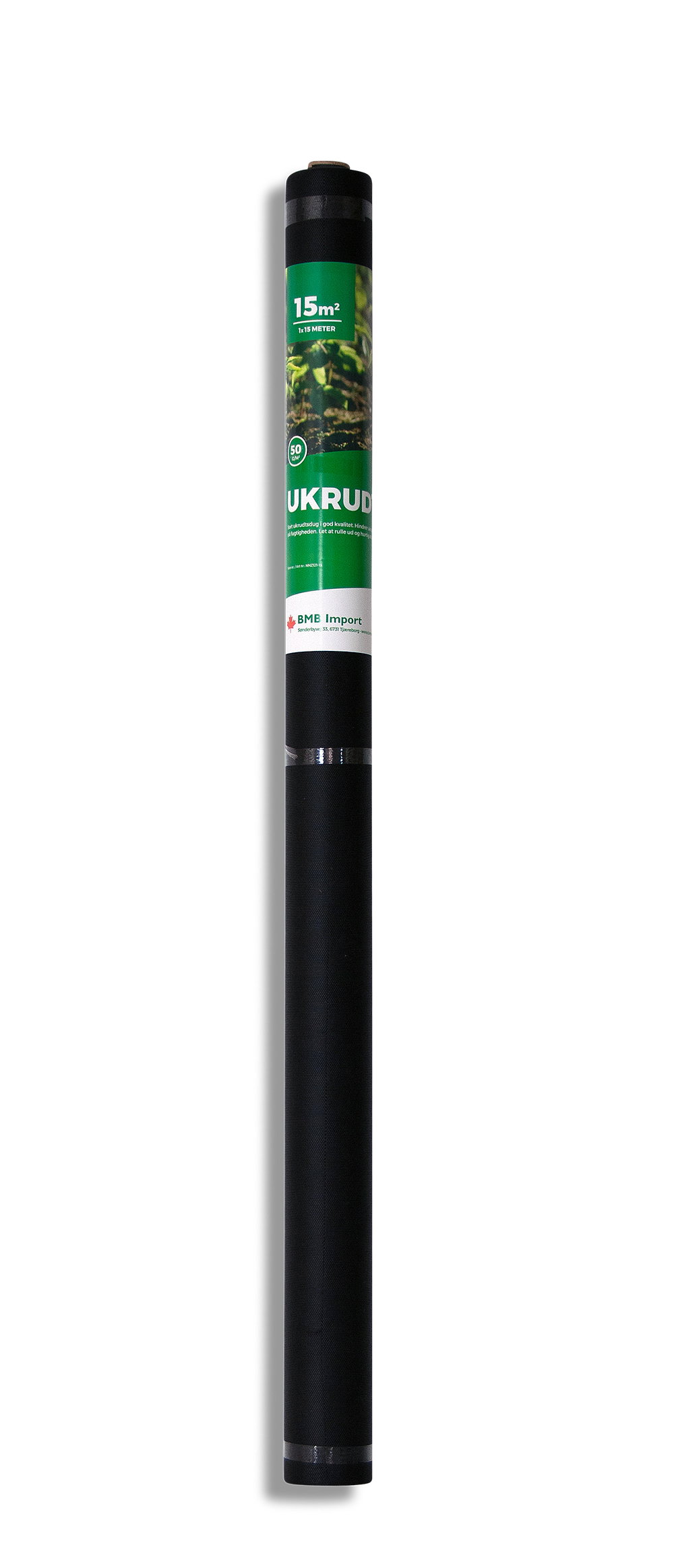 Sort ukrudtsdug på rulle 15 m² til havebrug