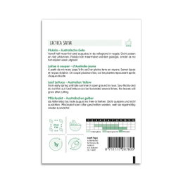 Pluksalat frøpose – Australian Yellow Bagside af frøpose til pluksalat Australian Yellow