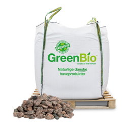 GreenBio granitskærver i stor bigbag GreenBio bigbag med danske granitskærver på palle