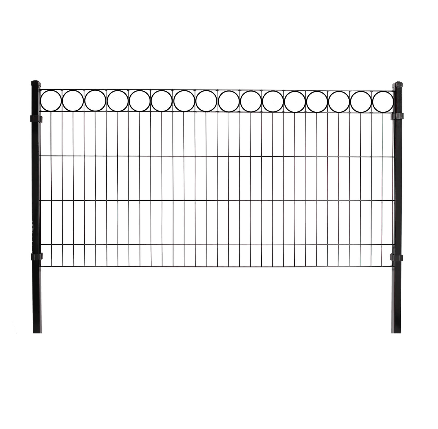 Panelhegn med deko "O", 1000 x 2000 mm, sort - 111-404