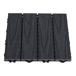 Terrasseflise komposit 30x30 cm 4-pak, antracitgrå HORTUS HORTUS terrasseflise i komposit 30x30 cm (4-pak) i antracitgrå med træstruktur – holdbar, vejrbestandig terrasse- og altanflise med kliksystem, moderne udseende og lavt vedligehold