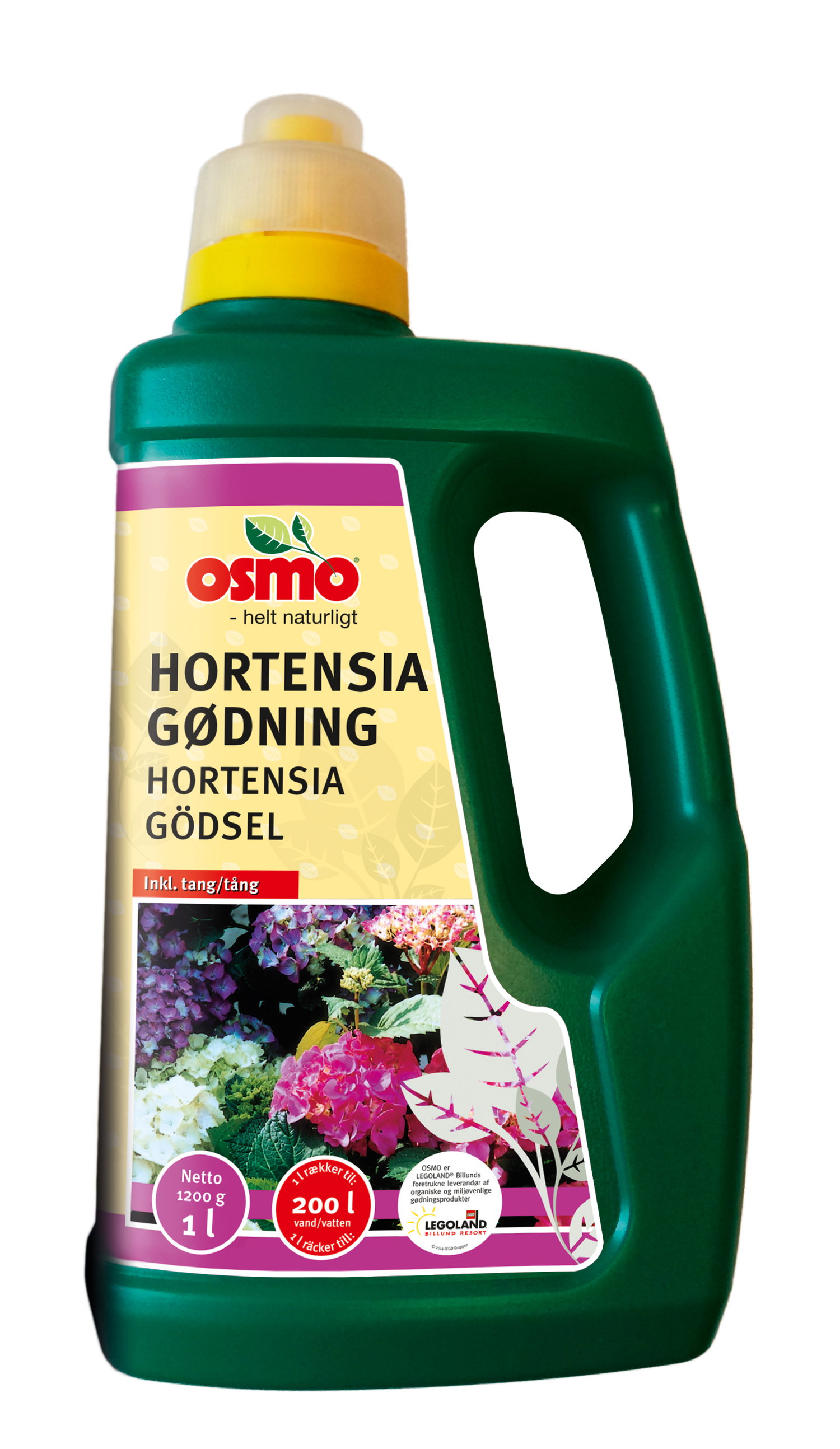 Grøn dunk med Osmo hortensia gødning 1 liter