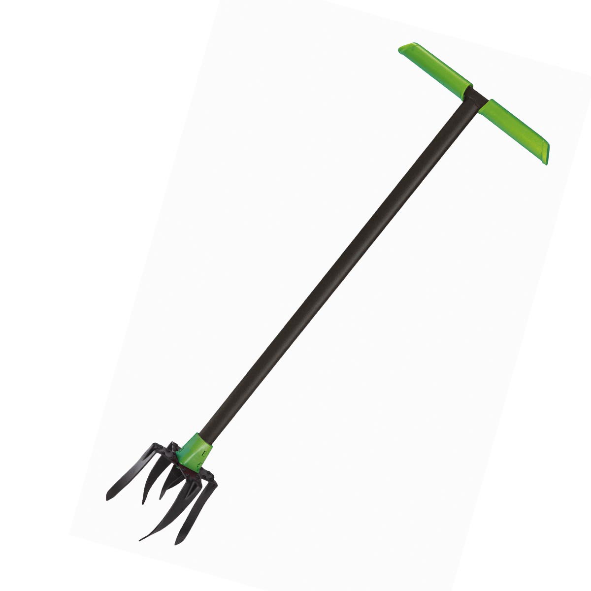 Freund Haveklo - 18 cm | Freund Victoria haveklo med 4 store + 2 små tænder, pulverlakeret stål og ergonomisk plastgreb Billede af Freund Haveklo - 18 cm fra Freund Victoria. Haveklo med 4 store og 2 små tænder, sort langt skaft og grønt ergonomisk T-håndtag, pulverlakeret overflade til løsning af jord, ukrudtsfjernelse og forberedelse af bede.