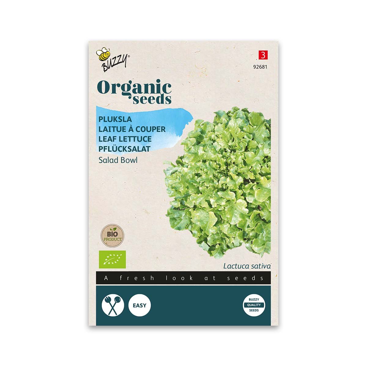 Økologiske salatfrø Salad Bowl Frøpose med økologiske Salad Bowl salatfrø