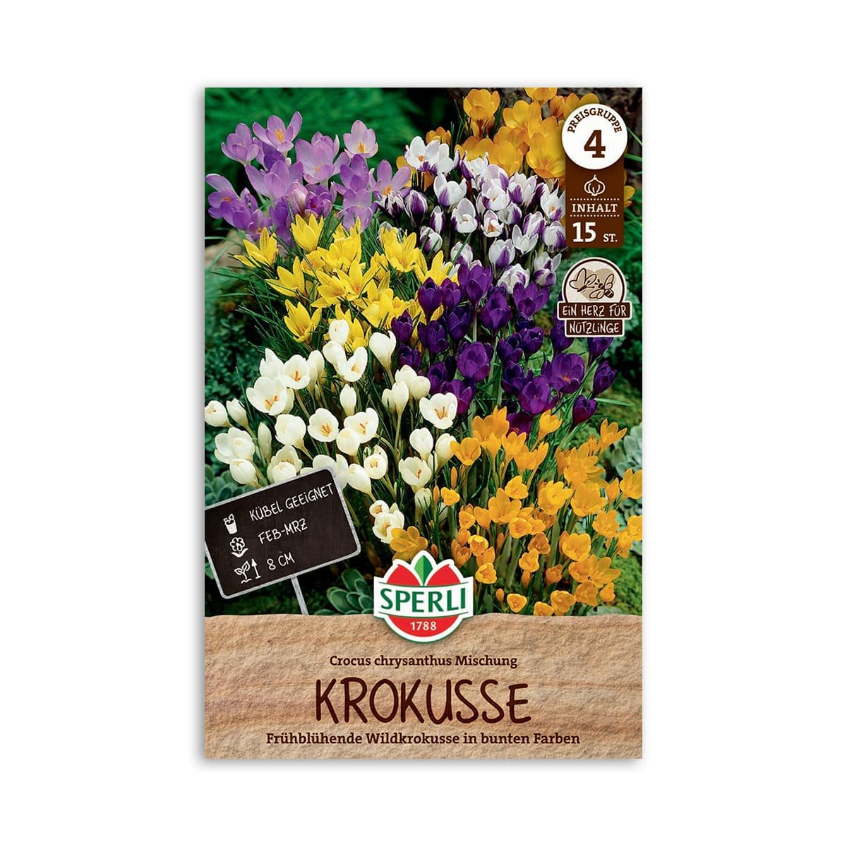 Pose med blandede krokus blomsterløg fra Sperli