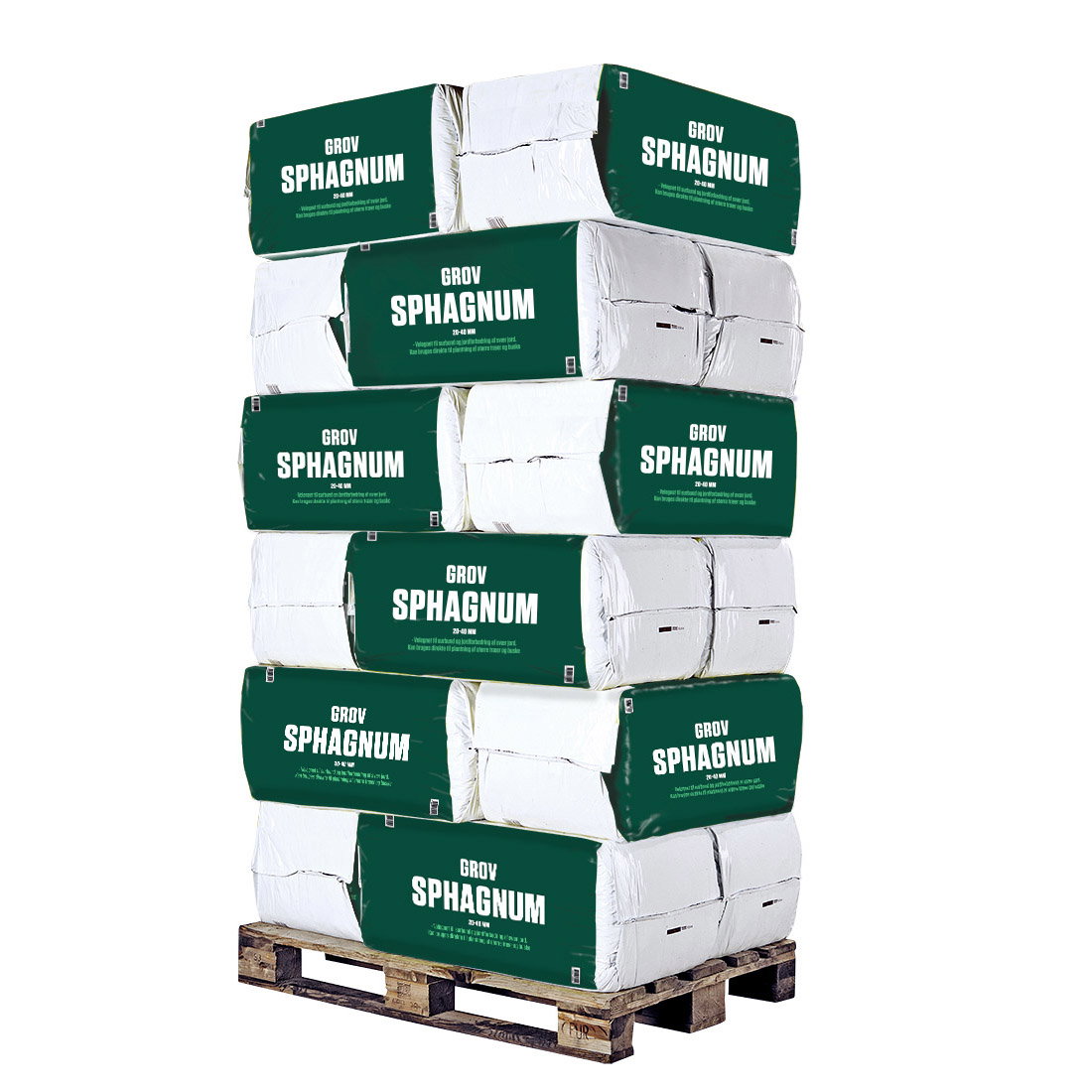 Grov spagnum - palle med 18 poser á 300 liter
