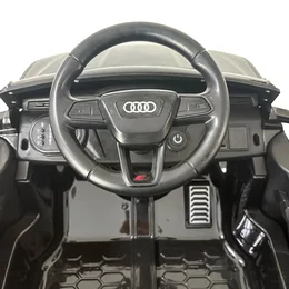Audi SQ8 elbil til børn (sort) – NORDIC PLAY Speed, 2 x 10,8V motor, officielt licenseret Rat- og førerområde i sort Audi SQ8 elbil til børn fra NORDIC PLAY Speed med pedaler, tænd/sluk-knap og S-emblem – officiel licenseret model med 2 x 10,8V motor