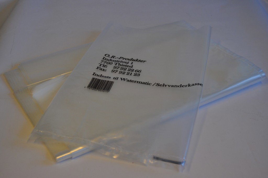 Transparente plastposer til industriel emballering