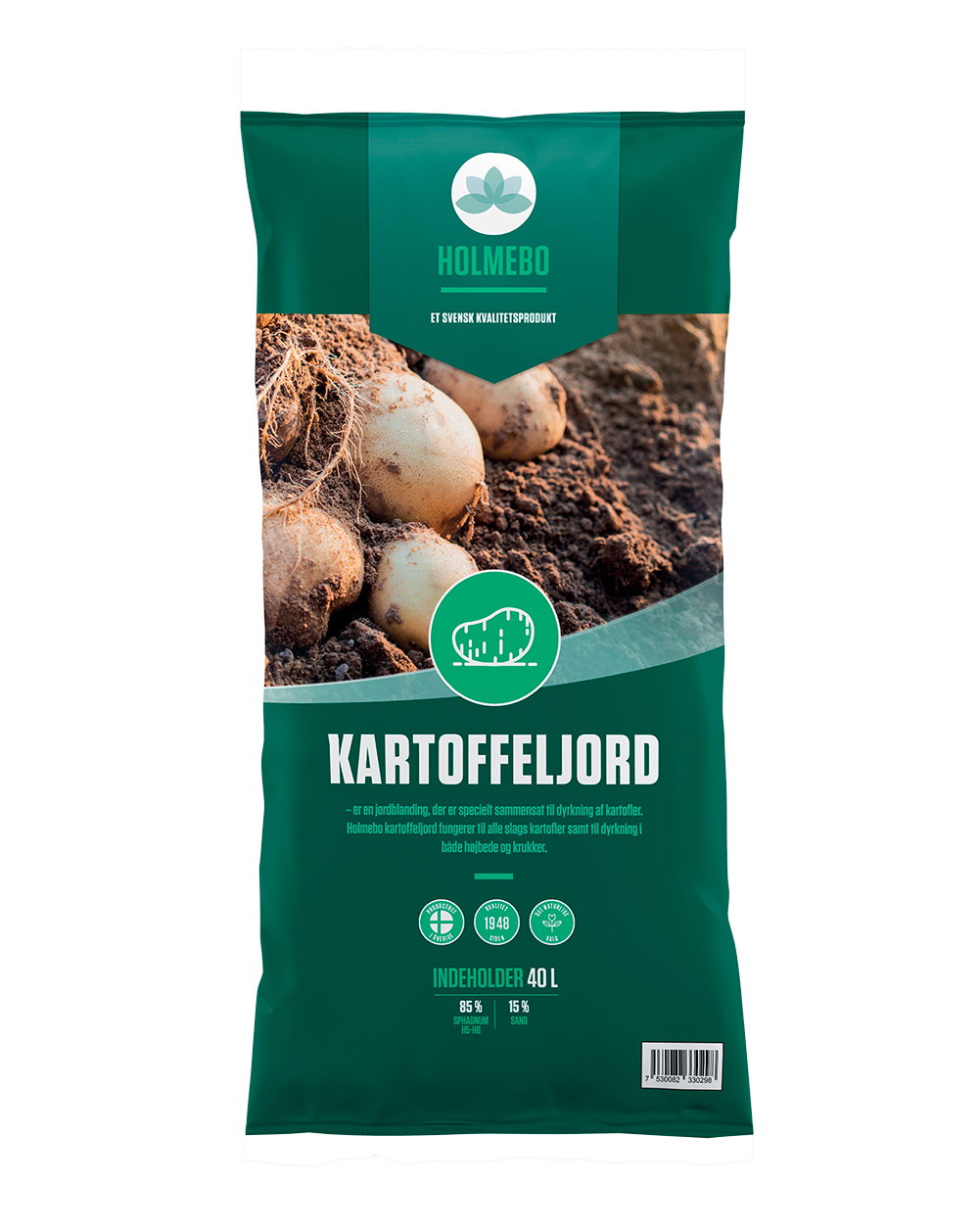 Holmebo kartoffeljord 40 L til kartoffeldyrkning Holmebo kartoffeljord 40 L pose til dyrkning af kartofler