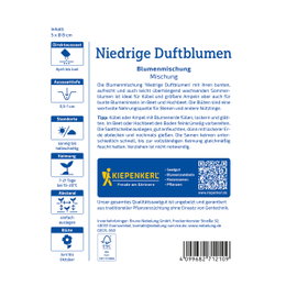 Kiepenkerl Blomsterblanding Duftende, 5 såbåndsskiver Ø8 cm – lavtvoksende, velduftende sommerblomster til krukker, altankasser og højbede; blomstrer juni–oktober, ca. 20–30 cm høje