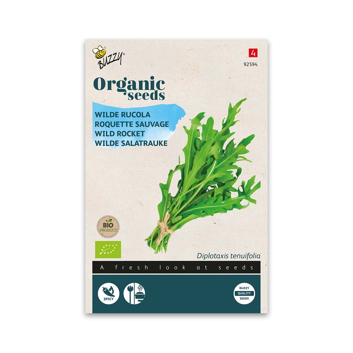 Frøpose med økologiske frø til vild rucola