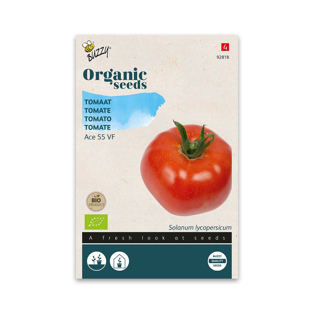 Pakke med økologiske tomatfrø Ace 55 VF