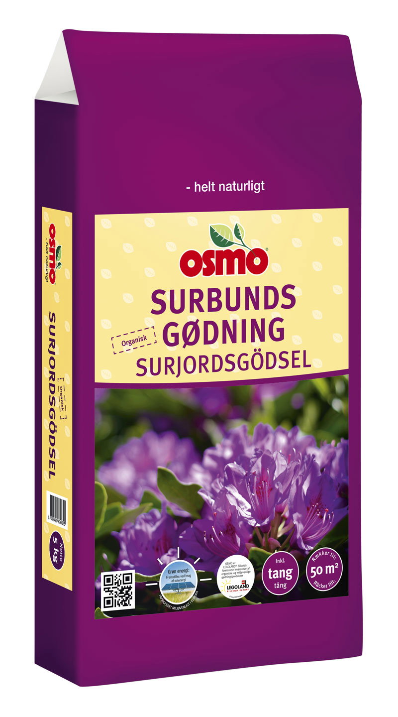Osmo surbundsgødning organisk 5 kg Pose med Osmo surbundsgødning til surbundsplanter