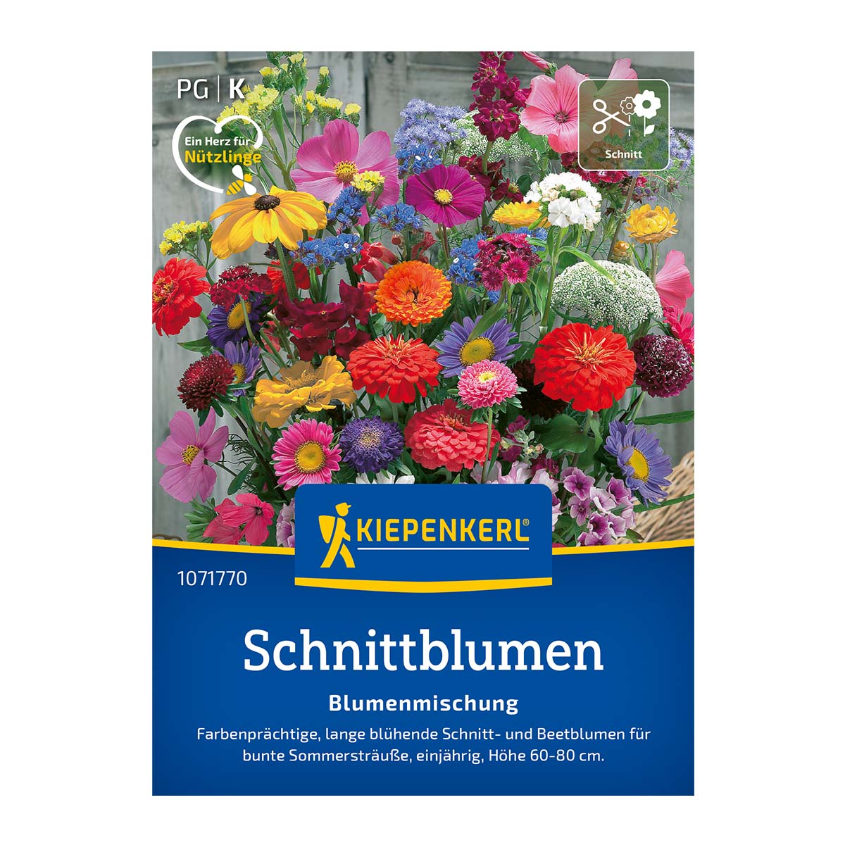 Buket blomster 1-2 m² fra Kiepenkerl: farverig blanding af snit- og bedblomster til vaser og buketter med lang blomstring fra juni til oktober