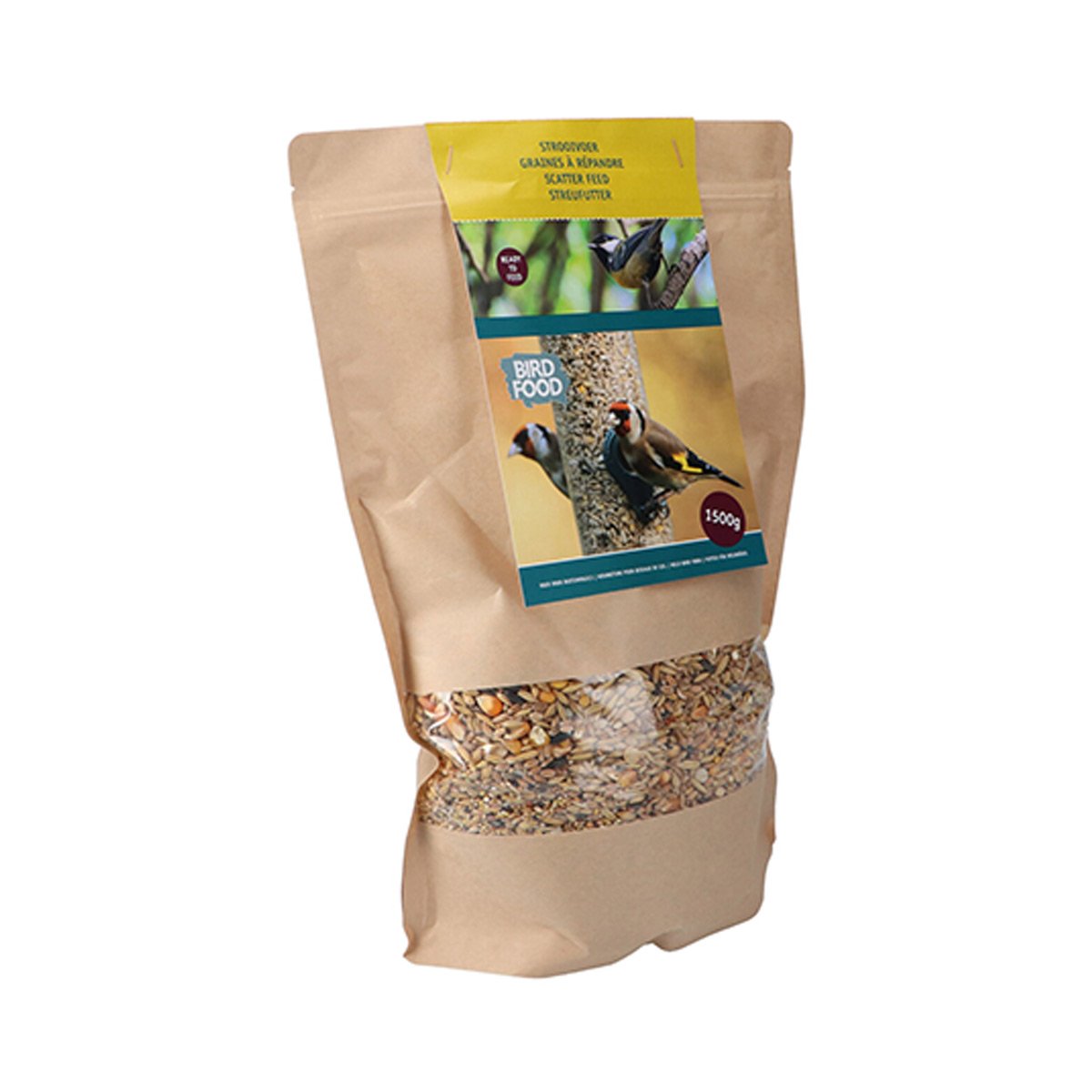 Fuglefoder i pose 1500 g Pose med blandet fuglefoder 1500 g