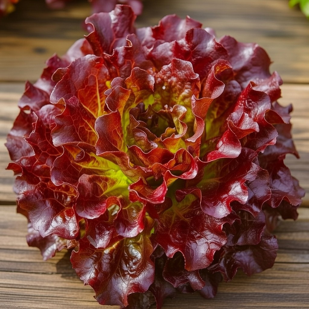 Økologisk pluksalat frø 'Red Salad Bowl' – rødgrøn pluksalat til haven | Buzzy Organic Økologisk pluksalat 'Red Salad Bowl' med bløde, krøllede røde og grønne blade, velsmagende til salater og sandwich, nem at dyrke i køkkenhaven – Buzzy Organic