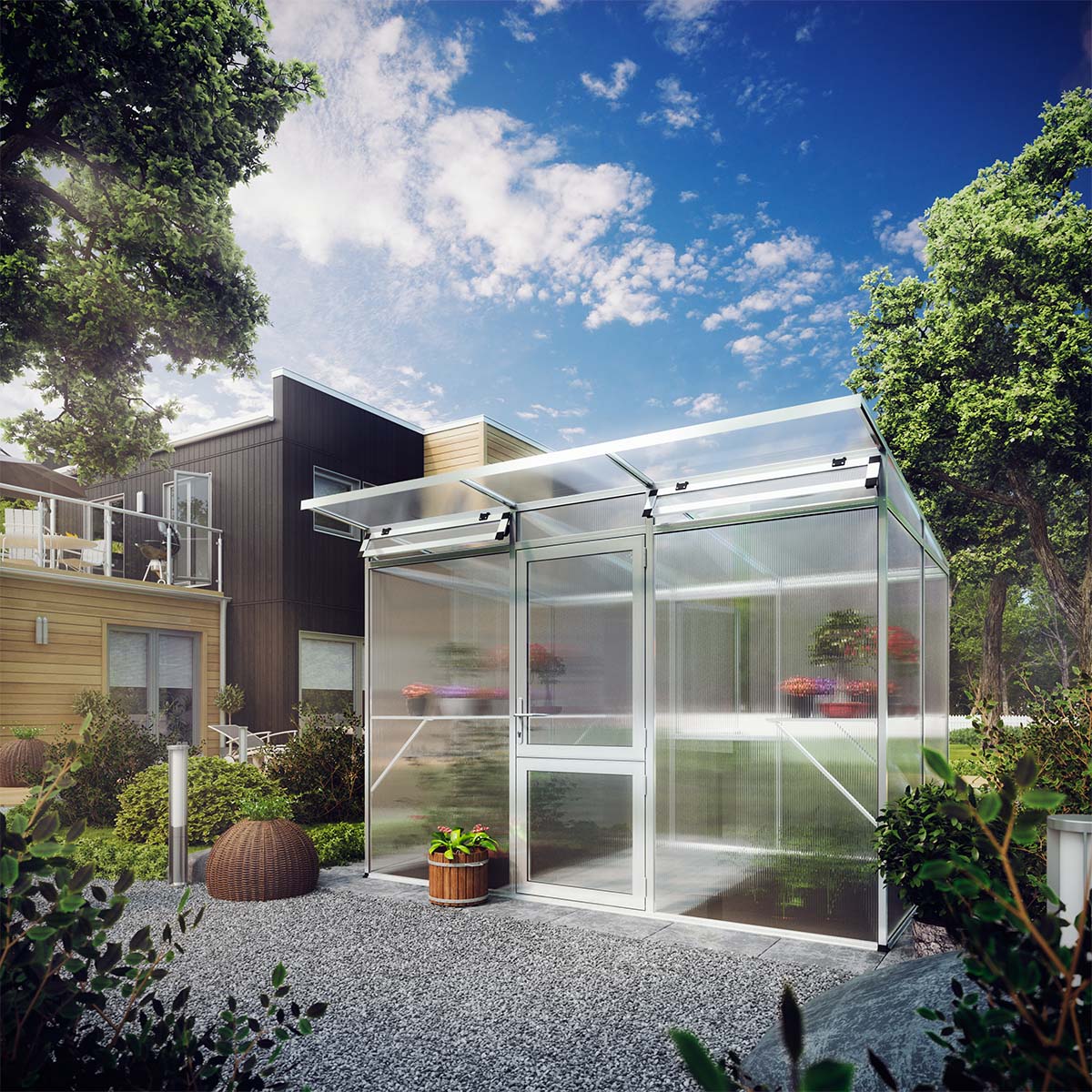 Drivhus - KGT Linea II, blank aluminium - 6,06 m2