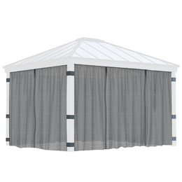 Havepavillon med gråt myggenet på alle sider